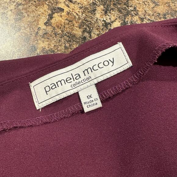 Pamela McCoy Jumpsuit Y2K Cottage Boho Minimalist Retro Casual Comfort Purple 1X - Picture 2 of 5